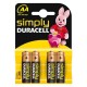 4-PILES DURACELL BASICA AA LR06 (20)