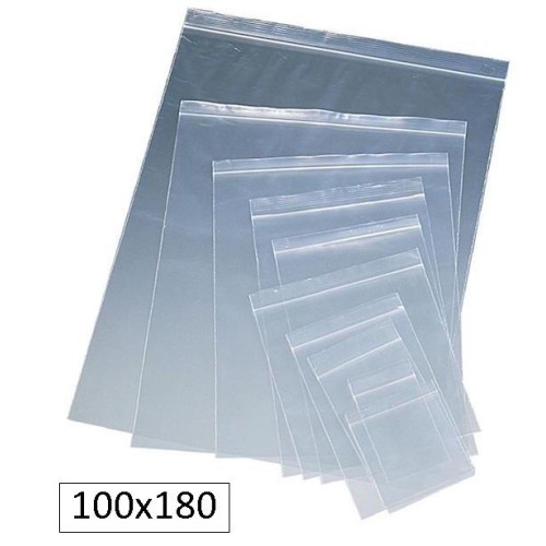 100-BOSSA PLASTIC TRANSP.ZIP 10X18 (10)