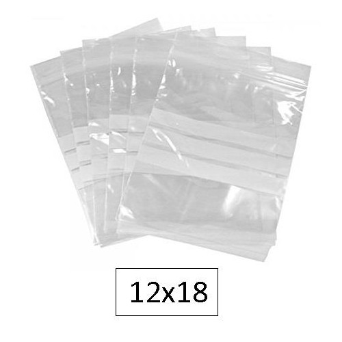 100-BOSSA PLASTIC TRANSP.ZIP 12X18 FRANJA (10