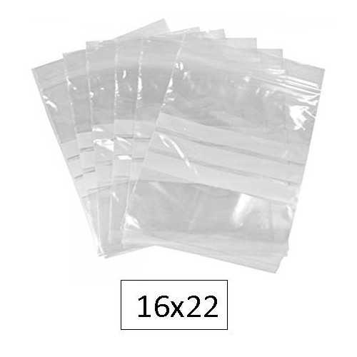 100-BOSSA PLASTIC TRANSP.ZIP 16X22 FRANJA (10
