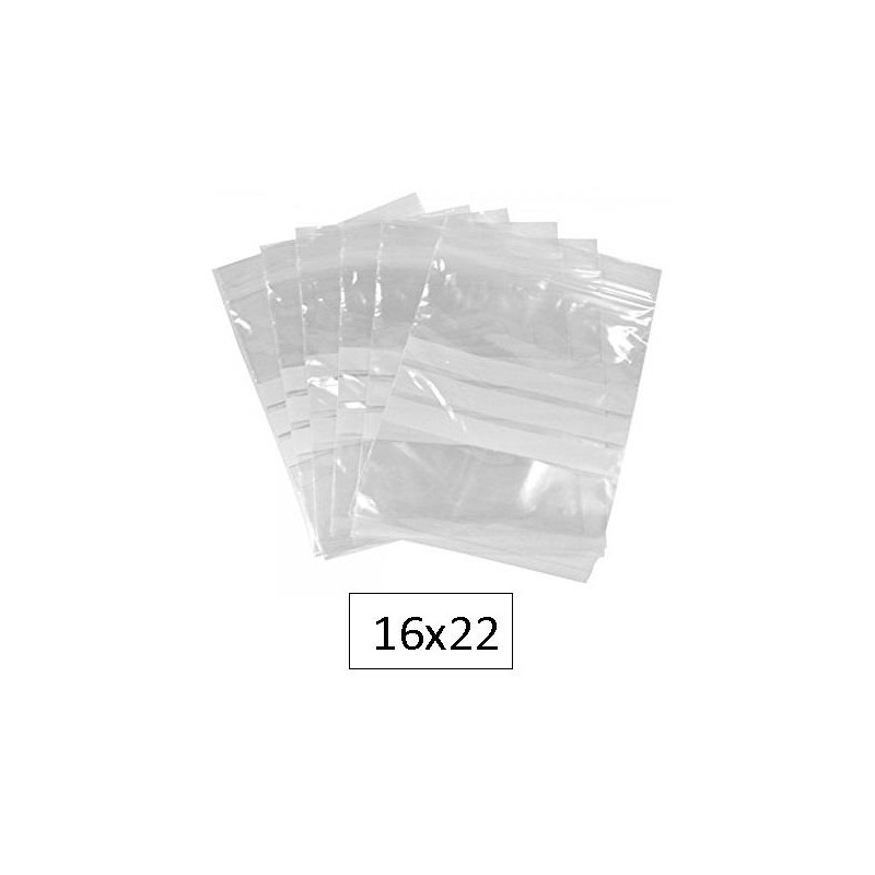 100-BOSSA PLASTIC TRANSP.ZIP 16X22 FRANJA (10