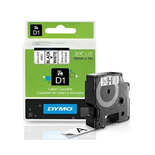 1-CINTA DYMO D1 19MMX7M NEGRE/BLANC (5)