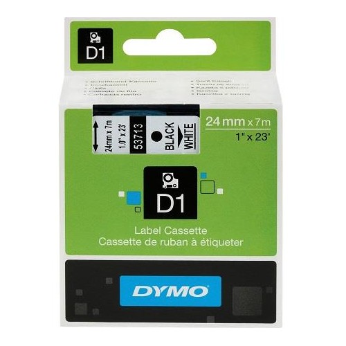 1-CINTA DYMO D1 24MMX7M NEGRE/BLANC (5) 53713