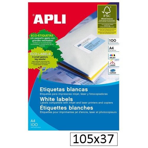 1600-ETIQUETES INKJET 105X37 MM 1274