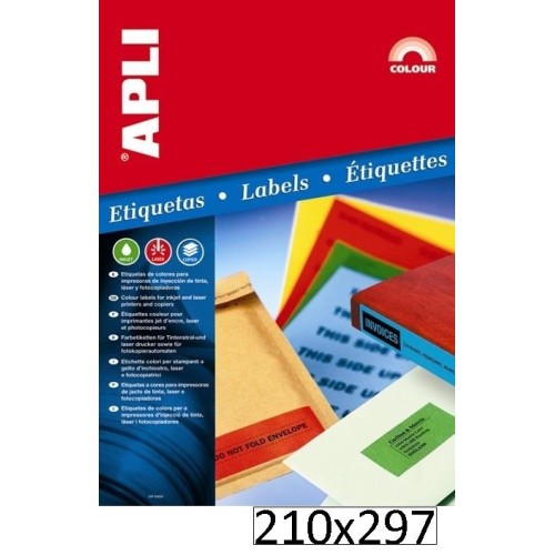 20-ETIQUETES INKJET 210X297 VERMELL