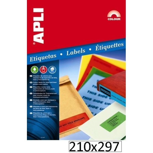 20-ETIQUETES INKJET 210X297 VERD