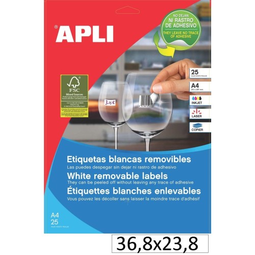 5500-ETIQUETES INKJET 36.8X23.8 REMOVIBLE