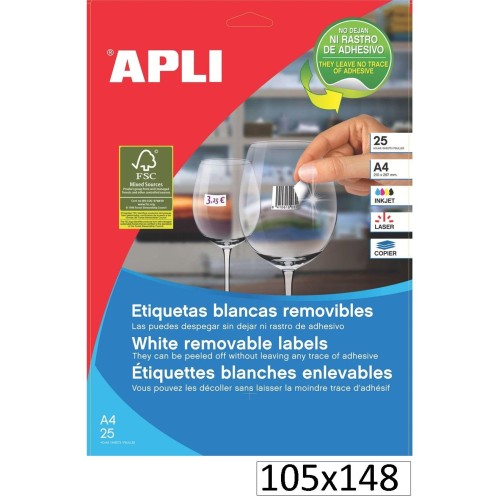 400-ETIQUETES INKJET 105X148 REMOVIBLE