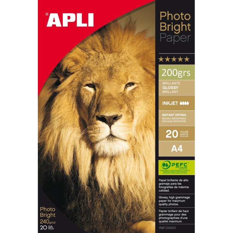 20-FULLS PAPER INKJET A4 PHOTO BRIGHT 240GRS