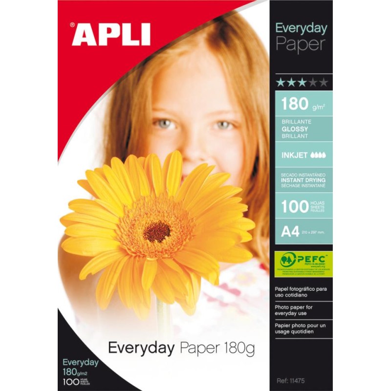 100-PAPER INKJET A4 180GRS EVERYDAY GLOSSY