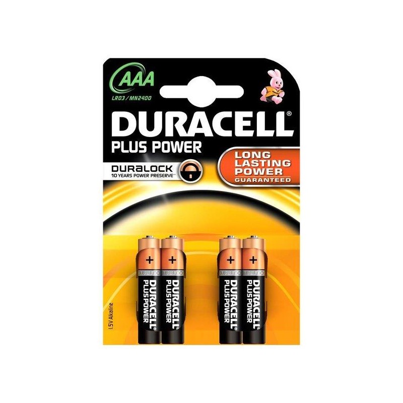 4-PILES DURACELL PLUS AAA LR03 (10)