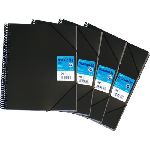 1-CARPETA 30 FUNDES A4 MAXIPLAS NEGRE (6)