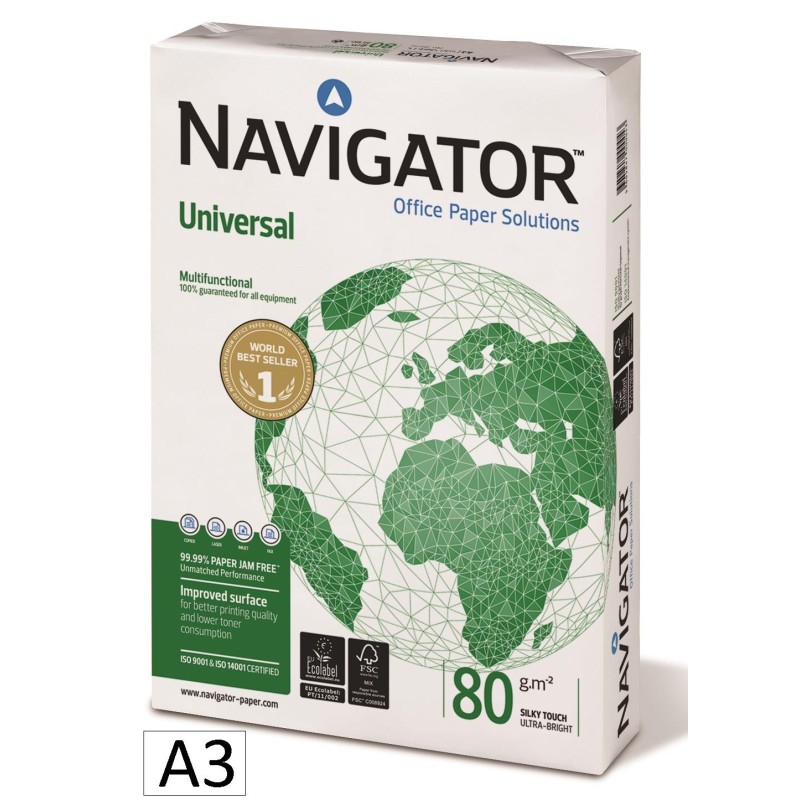 500-FULLS PAPER A3 80GRS NAVIGATOR UNIVERSAL