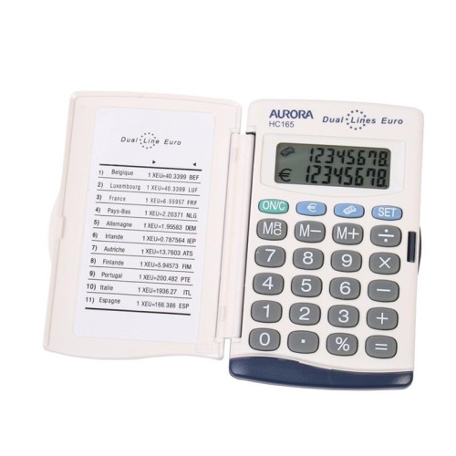 1-CALCULADORA AURORA 2 PANTALLES HC165 EURO