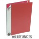 1-CARPETA 40 FUNDES PP A4 VERM.D.KING