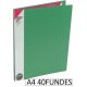 1-CARPETA 40 FUNDES PP A4 VERD D.KING
