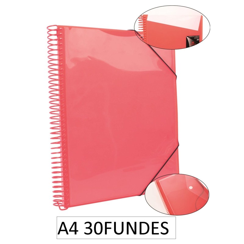 1-CARPETA ESPIRAL 30 FUNDES A4 VERMELLA(12)
