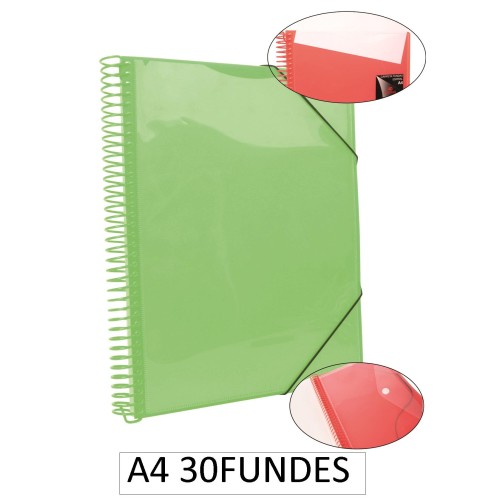 1-CARPETA ESPIRAL 30 FUNDES A4 VERDA(12)