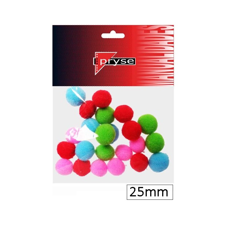 100-POM POM 25MM COLORS SURTITS