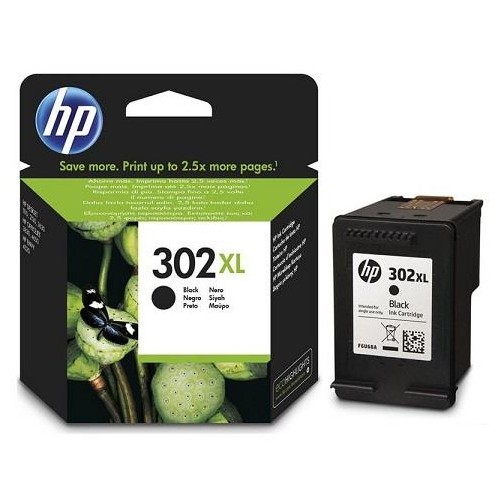 1-INK-JET ORIGINAL HP F6U68AE 302XL NEGRE