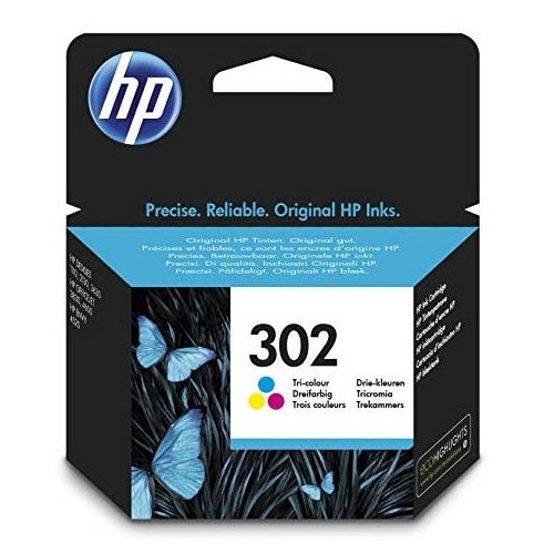 1-INK-JET ORIGINAL HP F6U65AE 302 TRICOLOR