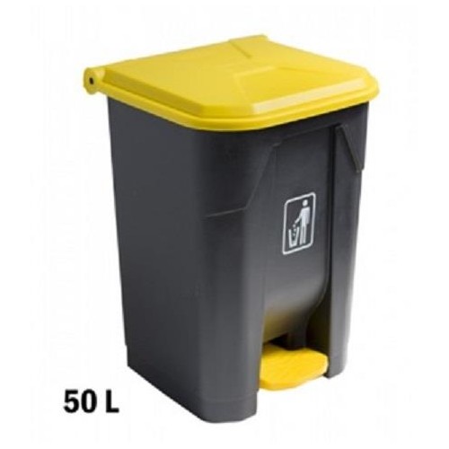 1-PAPERERA PLASTIC T/GROGA A/PEDAL 50 LITRES