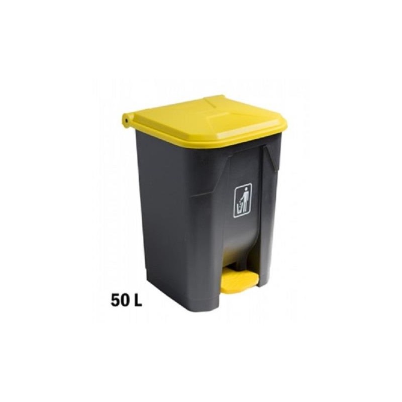 1-PAPERERA PLASTIC T/GROGA A/PEDAL 50 LITRES